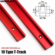 EUCALYTUSS 1Pcs T-Slot Track, 300-600mm Slide Guide Rail T-Track,  Aluminium Alloy 19 Type 19x9.5mm 