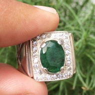 祖母綠戒指 尚比亞祖母綠 綠色 天然未加熱祖母綠 祖母綠飾品 男士戒指
