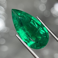 9.39 Ctw Lab Grown Emerald (Hydrothermal) Pear Shape w/inclusions 21.8 x 11.5 (mm)