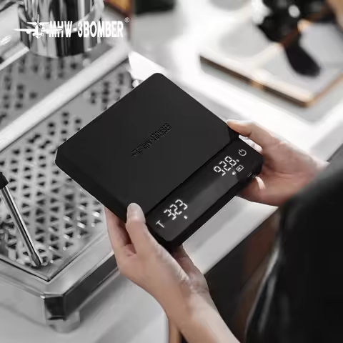 MHW-3BOMBER Mini Coffee Scale with Timer Kitchen Coffee Scale Rechargeable Coffee Bean Weight Scale 