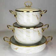 Enamel Pot Three-Piece Set Seafood Pot Set Soup Pot Stew Soup Pot Premium Soup Pot Enamel Set Soup P