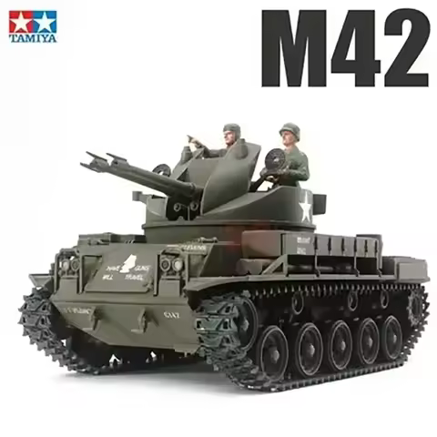 1/35 U.S.Self-Propelled A.A Gun M42 Duster w/3 Figures Army Tank Assembly Model Building Kit Plastic