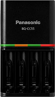 Panasonic BQ-CC55KSBHA Advanced eneloop pro Rechargeable Battery 4 Hour Quick Charger with 4 LED Charge Indicator Lights, Black