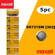 🔥 [MAXELL JAPAN] Watch Battery Batteries Silver Oxide 1.55V SR721SW - 362 / 361 / AG11 5pcs PROMO Ba