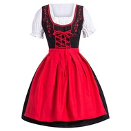 Women German Dirndl Dress Oktoberfest Dirndl Lace Up Festival Dress Oktoberfest Costume Cosplay Cost