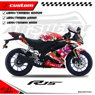 Decal R15 V3 Hologram Pelangi Chrome - Stiker Dekal Yamaha R15 V3 Full Body Desain ANIME 006