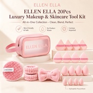 ELLEN ELLA 20Pcs Makeup Skincare Wash Kit Soft Beauty Blender No Waste Skin Friendly Travel Pouch