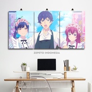 Waifu Megami Wooden Poster No Cafe Terrace Akane Hououji 60X30 Multi Panel / Zepeto Indonesia / Waif