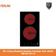 EF 2 Zone Radiant Domino Ceramic Hob 30CM  - HB AV 231 A