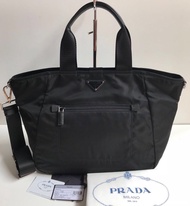 tas prada shopping tessuto nylon asli authentic original