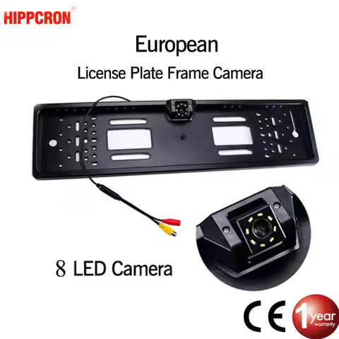 Hippcron Car Frame Camera Plate License EU Euro Type Night Vision Rear View Reverse Camera Parktroni