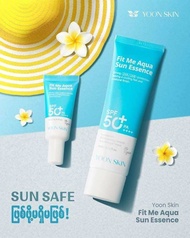 Yoon skin sun esscnce SPF50+PA+++ပူျခင္း ျပာျခင္းေစးကပ္ျခင္းမရွိ Sensitive Skinသံုးလို႔ရေနကာ(50)ML