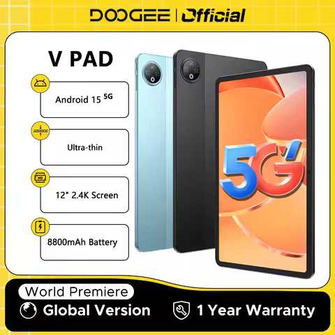DOOGEE V Pad 5G Tablet PC Android 15 Quad Speakers 12'' 2.4k Display 7.95mm Ultra-thin 8GB RAM 256GB