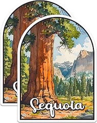 (2 Pack) Sequoia National Park Bumper Sticker - US National Park - Choose from 63 Parks - 5" On Long