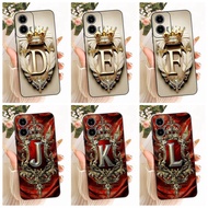 Cover Motorola Moto G24 Case XT2423-1 Luxury Crown A-Z Letters 2D Flat Pattern Soft Phone Case Motor