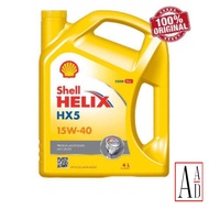 100% Original Shell Helix HX5 15W40 Engine Oil SN/CF A3/B3 (4L)