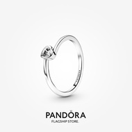 Pandora Clear Tilted Heart Solitaire Ring