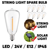 st38 LED Replacement Light Bulbs, Solar String light Spare bulb, 24V 1W E12 Screw Base Shatterproof 