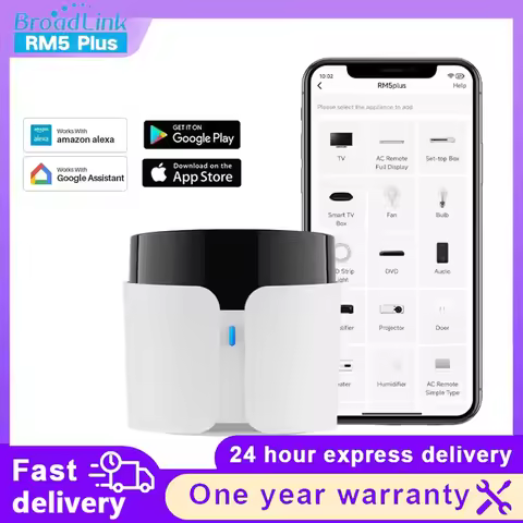 BroadLink RM5 Plus WiFi IR Smart Remote Controller Hub Voice Control Alexa Google Home Timer Schedul