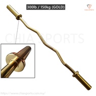 Gold Olympic EZ Barbell 1.2m 5cm Max Load 300lb / 150KG Curl Needle Bearing Long Curl Bar Weightlift