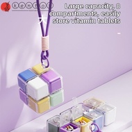 KENTON Weekly Pill Container, 8-Grid Cube Medicine Storage Box, Durable Magnetic Creative Sealed Por