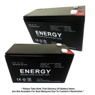 (6 month warranty) Energy 12V 7AH Rechargeable Seal Lead Acid Backup Battery - Autogate / Alarm