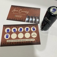 CUSTOM IVORY LOYALTY REDEMPTION CARD STAMP CHOP / CHOP OWN LOGO / SELF INK CHOP