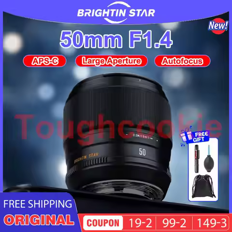 Brightin Star 50mm F1.4 Autofocus AF Lens Large Aperture Portrait Fixed Focus Lens Suitable for Sony