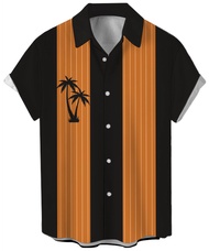 Deer Lady 2024 Halloween Button Down Shirts for Men Funny Pumpkins Hawaiian Short Sleeve Casual Bowl