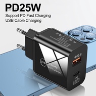 25W USB C Charger, Super Fast Charger Charger Plug For Dual Port