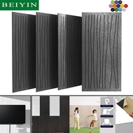 BEIYIN 6 PCS Self-Adhesive Acoustic Panel with Wavy Grooves -600x300x9mm Sound Absorbing Wall & Door