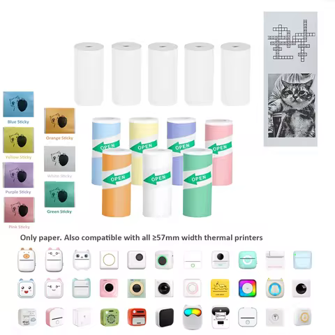 Mini Printer Color Sticker Thermal Paper Label Paper Sticker Photo Papers For PeriPage PAPERANG Pooo