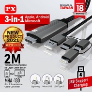 PX MHA-130 Kabel Mirroring Type-C / Micro / Lightning to hdmi Converter