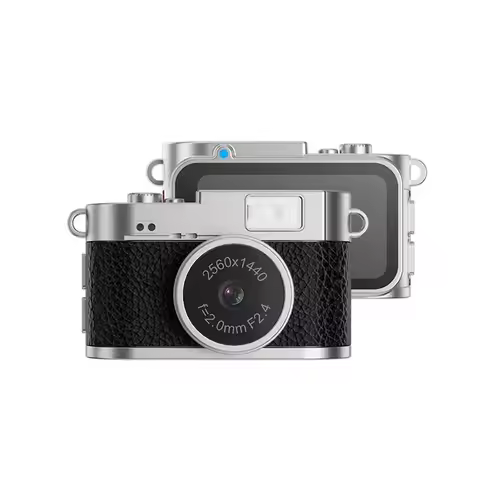 B68A Portable Digital 2K 1440P Retro Pocket Camera 1.47X Video Camcorder Sports Camera CCD Necklace 