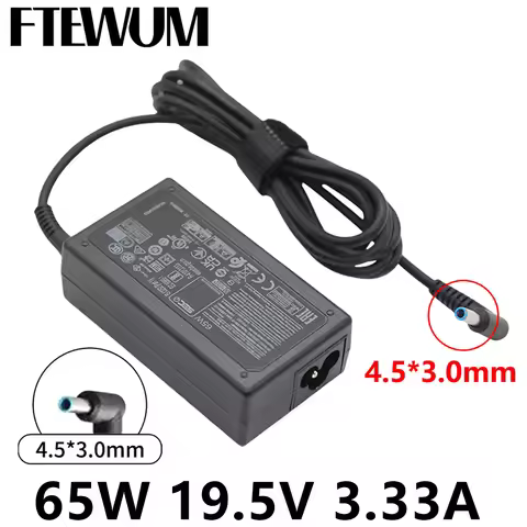 19.5V 3.33A 65W 4.5*3.0mm Laptop Charger Adapter For H P Envy 17-j010us Pavilion 15-j000 Chromebook