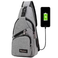 Men’s Anti Theft Chest Sling Bag with USB Port for Powerbank