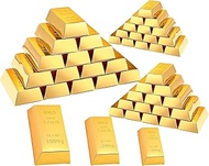Honoson 48 Pcs Gold Bars Fake Gift Box Foil Gold Bar Party Favor Box Paper Golden Treat Box Treasure