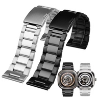 26Mm 28Mm For Seven Fray Diesel Big Dial Wrist Watch Strap Large Size Men Metal Sol Stainless Steel Folding Buckle Watchb