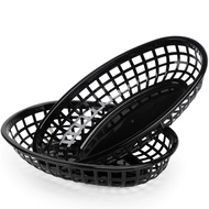 24Pcs Plastic Basket Serving Tray French Fries Basket Oval Fast Food Tray Restaurant Bar Food Tray B