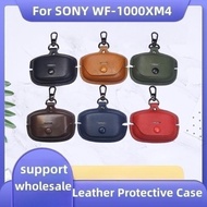 Luxury Retro Leather Case For Sony Wf1000XM5 Wf1000XM4 SONY XM5 WF-1000XM4 WF-1000XM5 Wireless Bluetooth Soft Protective Cover With Metal Buckle Casing Earphone Casing