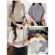 ️|(((6659) Round Neck Knitted Short Sleeve Top 29