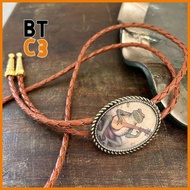 BTC3 เนคไทวินเทจ Banjo FROG Bolo Tie สร้อยคอของผู้ชาย กบผูกเน็คไท เนคไทโบโลคาวบอยตะวันตก ความคิดสร้า