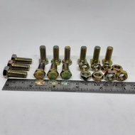 M8X20 (2 CM) YELLOW HEXAGON NUT BOLT FULL THREAD BMK M8 X 20 LENGTH 2 CM BODY DIAMETER 8MM YELLOW BO
