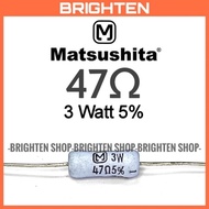 Resistor MATSUSHITA 47 ohm 3 Watt 5% 47 ohm 47R PANASONIC