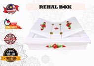 Rehal Kayu BOX Meja Cantik dan Besar Putih Hitam Mengaji Baca Al-Quran Iqra Meja Belajar
