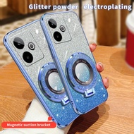 For Realme GT 7T GT8 Pro Case Frosted Silicone Soft Dustproof Bracket Adsorb For Realme GT 7 GT8 Pro