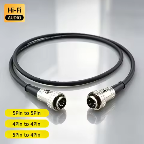 High Purity HIFI Audio Interconnect Cable Twist Lock 4Pin or 5Pin DIN Male To Male MIDI Signal Cord 