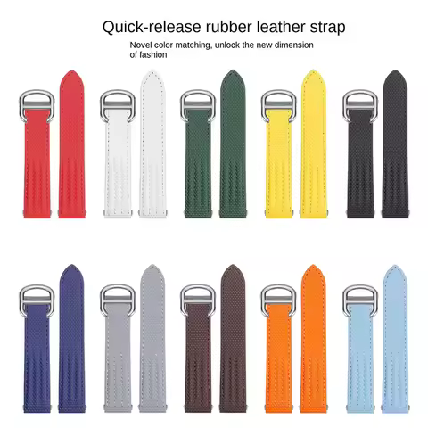 For Cartier Watch Strap Men Women Roadster W6206018 WE500260 Quick Release Fluororubber Strap 19mm 2