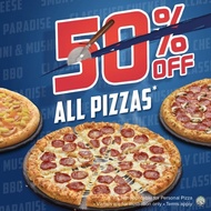 Domino's pizza voucher 50% Off Reg, 3 codes Large or Extra Large ala carte pizzas