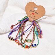 5Pcs Fish Bracelet for Women Colored Bohemian Friendship Beach Wrap Charm Bracelet Woven Rope Jewelr